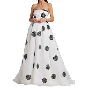 CAROLINA HERRERA POLKA DOT EMBELLISHED GOWN